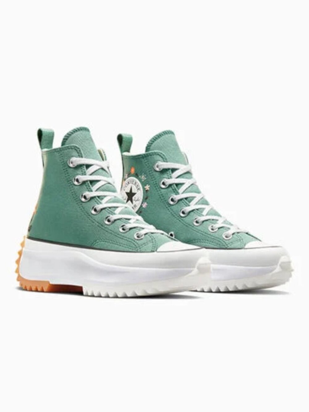 Converse Run Star Hike Platform Little Flowers in Admiral Elm Green Size 9 NWOB